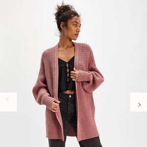 Free People Nightingale Cardigan Sweater Pink Size Small